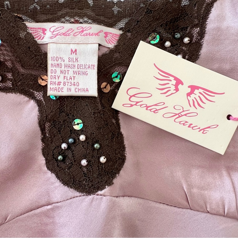 Gold Hawk Mauve Silk Camisole - Picture 4 of 4